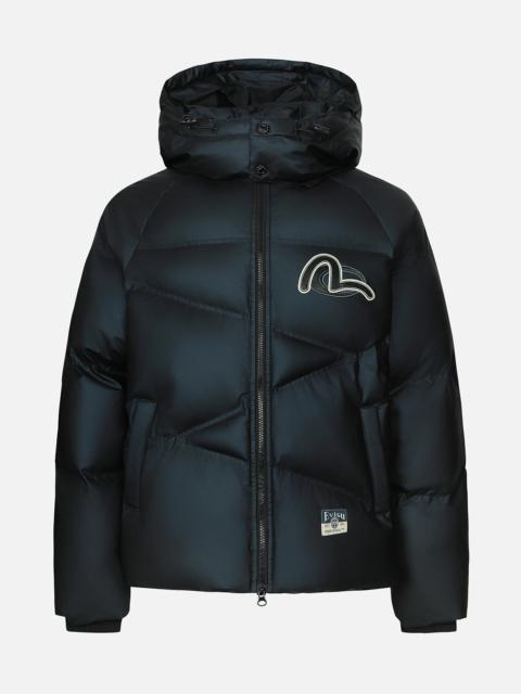 EVISU Logos and "Wheel of Wisdom" Embroidery Fashion Fit Down Jacket