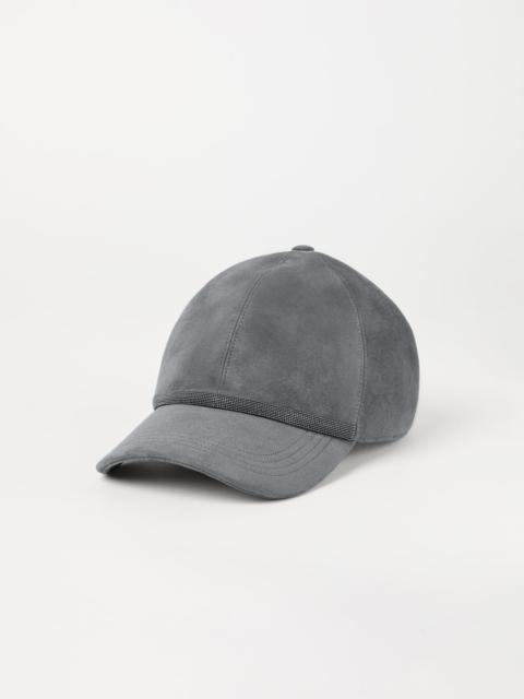Brunello Cucinelli Suede baseball cap with shiny trim