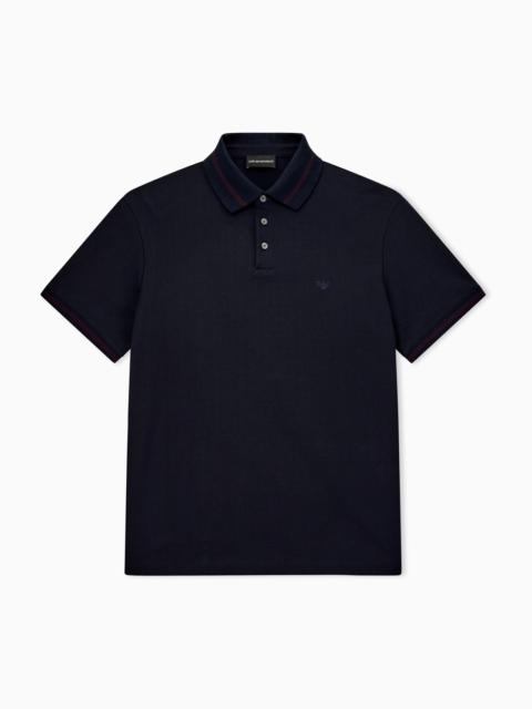EMPORIO ARMANI PIQUÉ POLO WITH EMBROIDERED LOGO