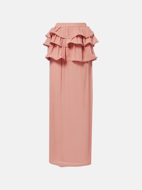 ADRIANA DEGREAS Ruffled maxi skirt