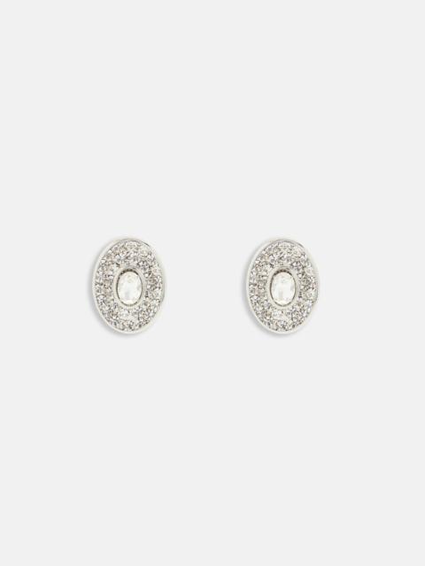 Alessandra Rich OVAL CRYSTAL EARRINGS - SMALL