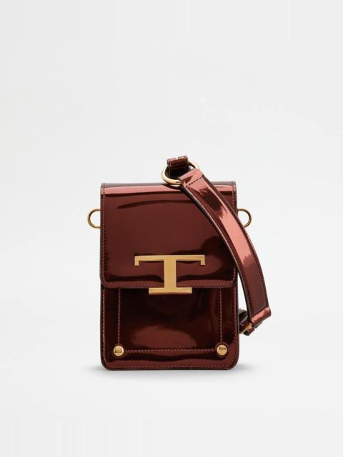 Tod's T TIMELESS CROSSBODY BAG IN LEATHER MICRO - ORANGE