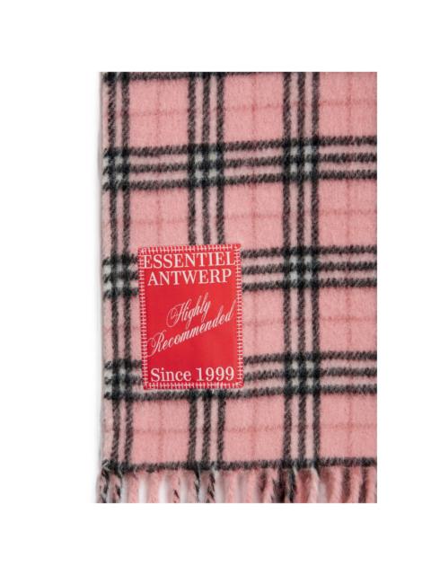 ESSENTIEL ANTWERP Kattern check fringed scarf
