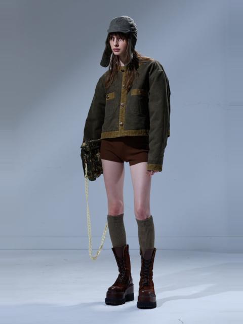 CORD TRIMMED CROPPED CHORE JACKET