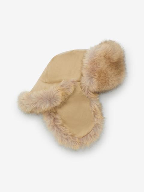 Burberry Faux Fur and Cotton Trapper Hat