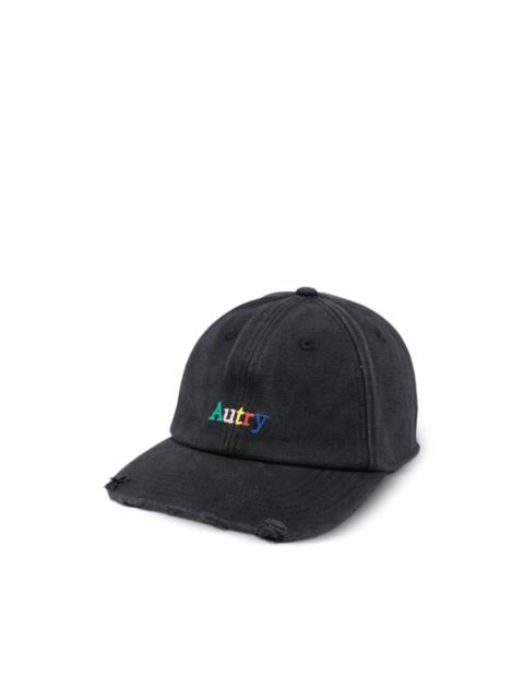 AUTRY distressed embroidered-logo baseball cap