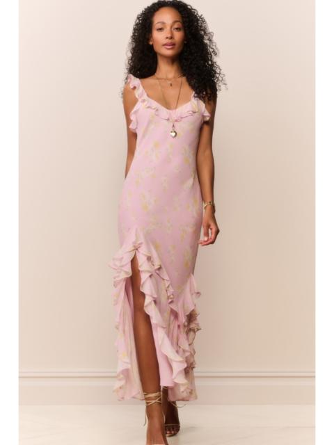 LoveShackFancy Roseline Floral Chiffon Maxi Dress