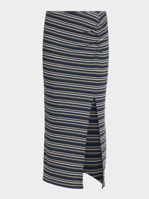 RAMY BROOK Val Striped Straight Midi Skirt