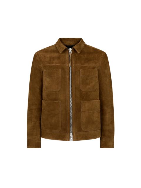 BRUSHED HEATHERED SUEDE FOUR POCKET BLOUSON