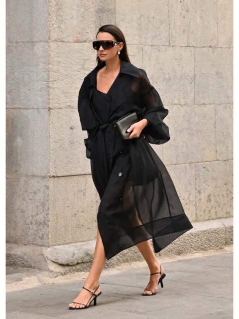 The Frankie Shop Mavis Oversized Sheer Trench - Black
