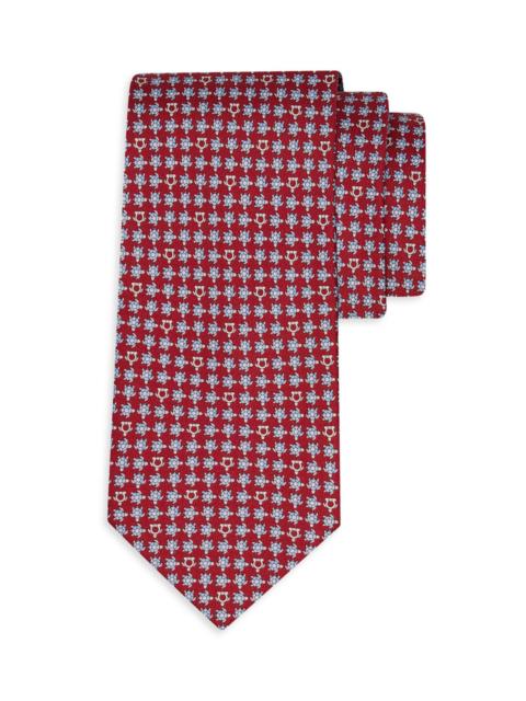 FERRAGAMO Men's Turtles Print Silk Tie - Vinaccia