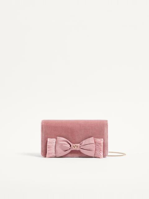 Valentino VLOGO SIGNATURE MINI VELVET SHOULDER BAG