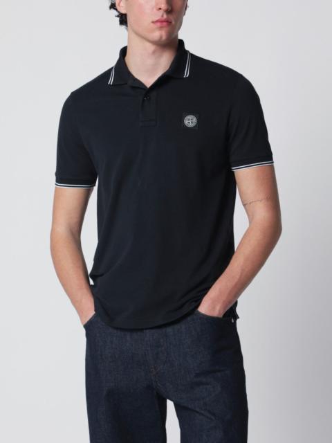 Stone Island Blue polo shirt with Compass patch