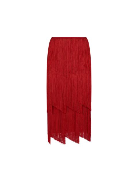 KNEE LENGTH FRINGE PENCIL SKIRT