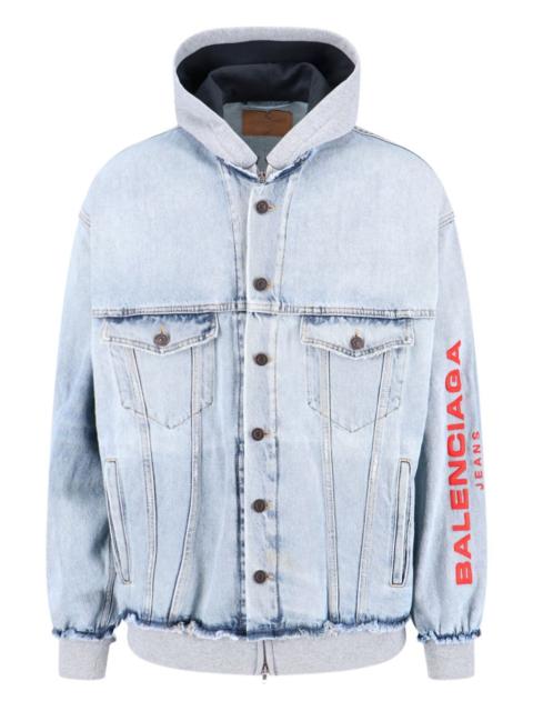 BALENCIAGA hooded denim jacket