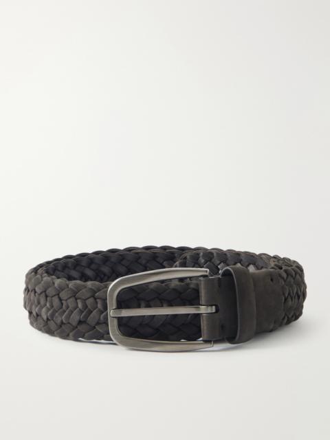 ZEGNA 3.2cm Woven Nubuck Belt