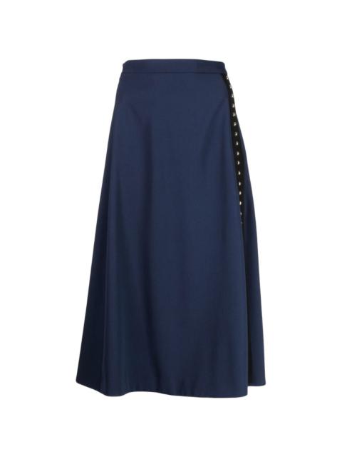 high-waisted virgin wool midi skirt