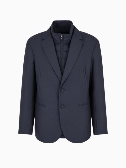 Travel Essentials virgin wool-blend full-zip blazer with detachable inner panel