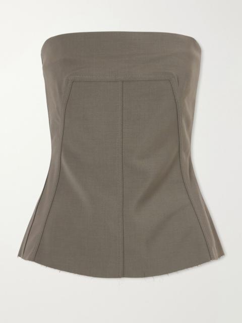 Rick Owens Strapless wool-blend bustier top Gray