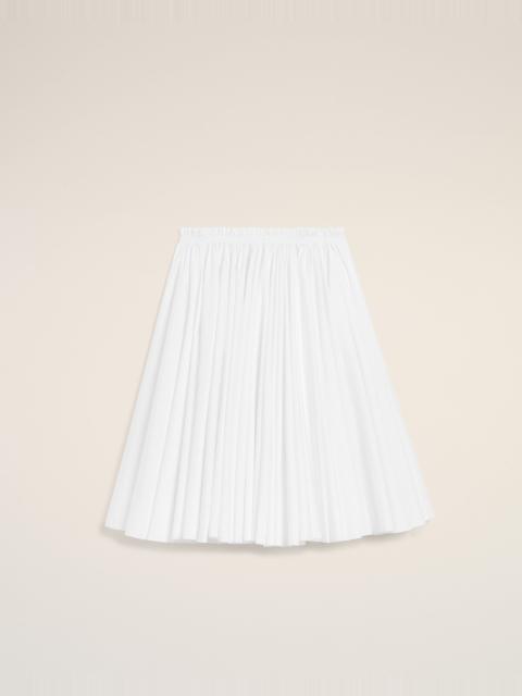 AMI Paris WHITE COTTON MIDI COROLLA SKIRT