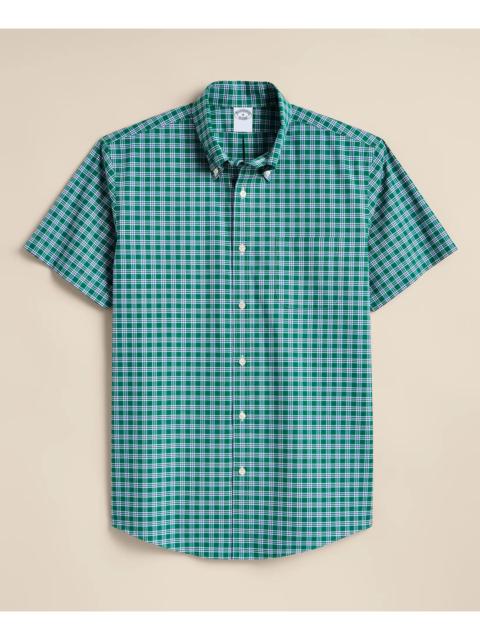 Brooks Brothers Stretch Non-Iron Broadcloth Button-Down Collar Short-Sleeve Sport Shirt