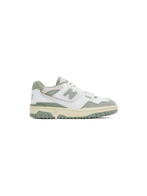 Green & White 550 Sneakers