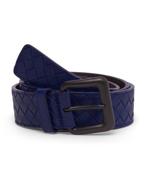 Bottega Veneta Bottega Veneta Signature Intrecciato Woven Leather Belt Cobalt