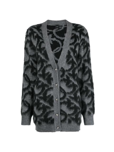 intarsia-knit button-up cardigan