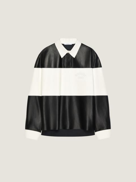 Givenchy BICOLOR POLO IN NAPPA LEATHER WITH GIVENCHY DETAIL