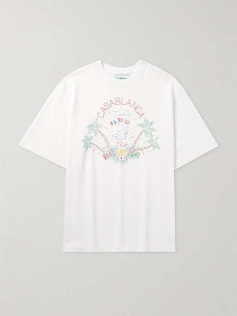 Crayon Tennis Club Logo-Print Organic Cotton-Jersey T-Shirt