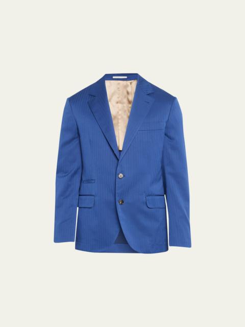 Brunello Cucinelli Men’s Cotton Chevron Solaro 2-Piece Suit