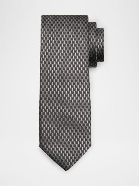 Canali Men's Multi-Geometric Jacquard Silk Tie