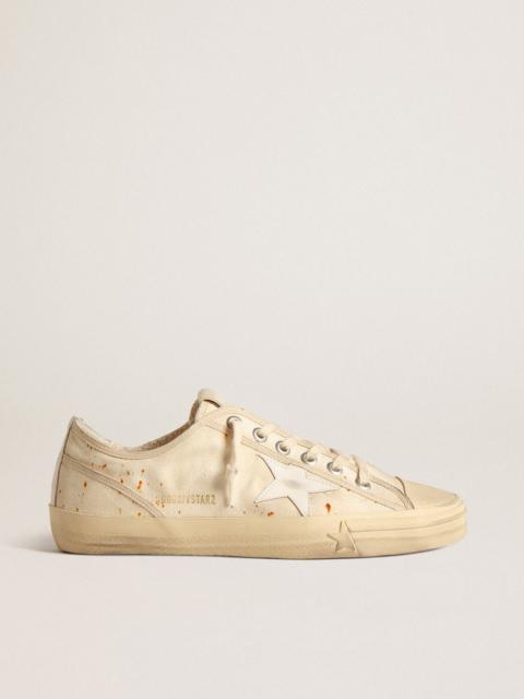 Men’s V-Star LAB in canvas with leather star and rust-colored marks