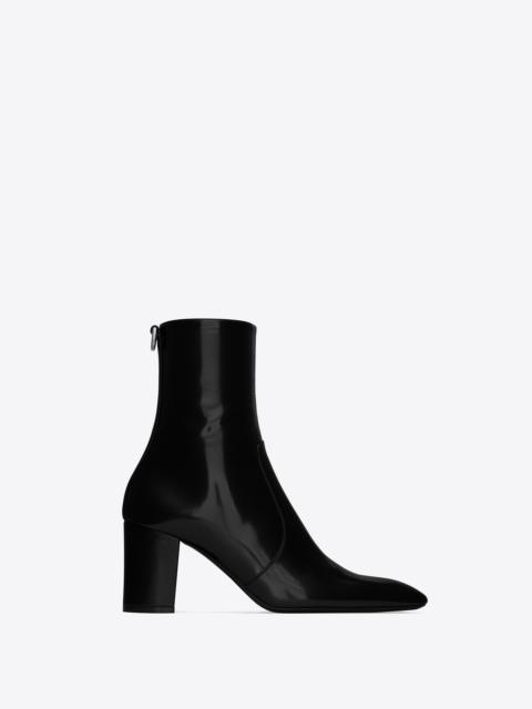 SAINT LAURENT betty booties in glazed leather