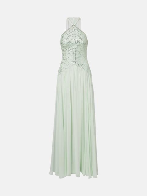 ELIE SAAB Sequined silk-blend gown