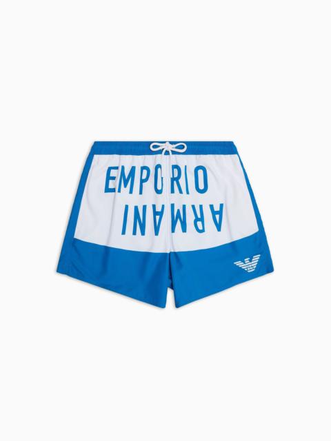 EMPORIO ARMANI ASV recycled-fabric swim shorts with bold logo band