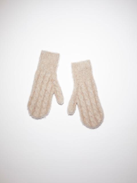 Acne Studios Cable knit mittens - Biscuit beige
