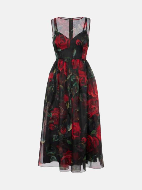 Floral silk cocktail dress