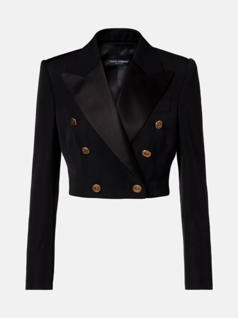 Dolce & Gabbana Cropped wool and silk-blend jacket