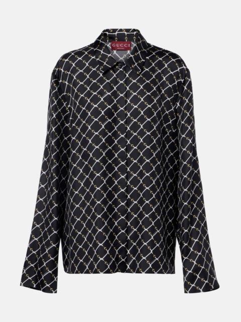 GUCCI Horsebit silk twill shirt