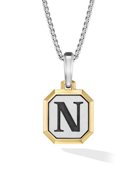 DAVID YURMAN Men's Initial Amulet in Sterling Silver - N Silver