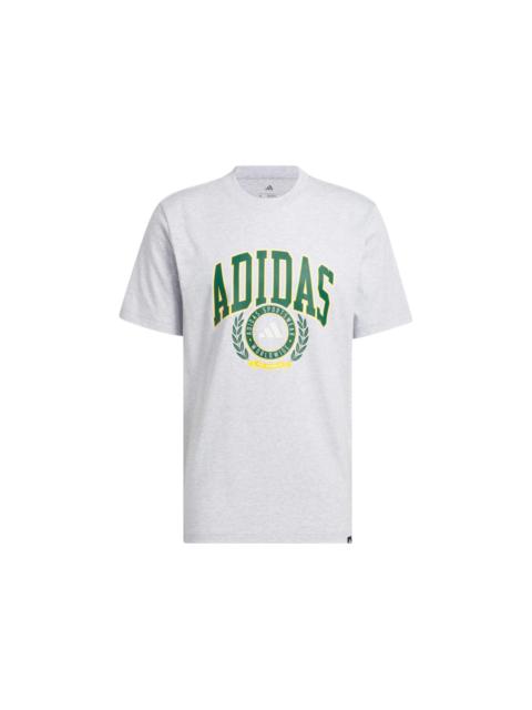 adidas adidas Varsity Crest Graphic T-Shirt Light Grey Heather