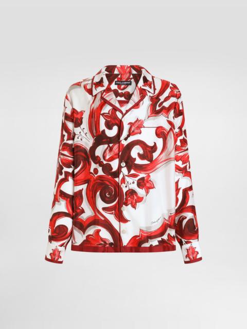 Dolce & Gabbana Majolica-print vanity twill shirt
