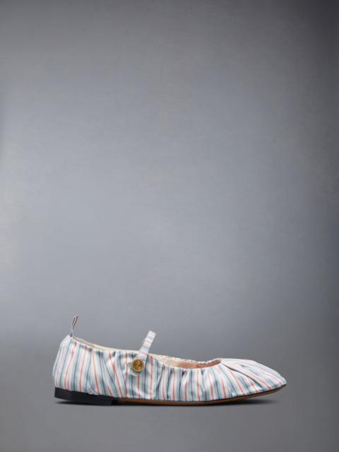 Thom Browne Stripe Silk Cotton Thom John Ruched Ballerina