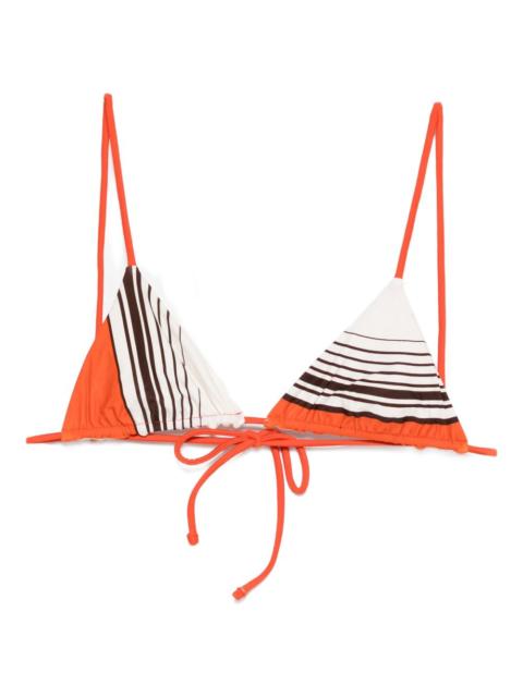 SIR. Destino striped-pattern triangle bikini top