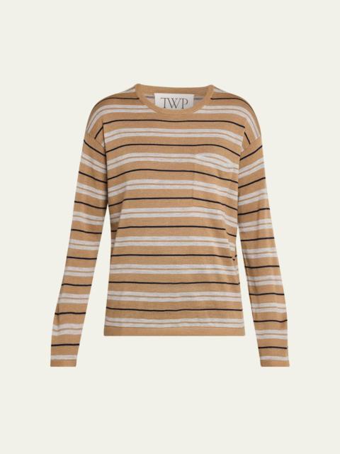 TWP 4Th St Striped Cashmere Top