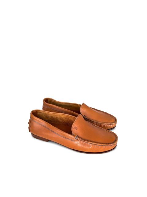 Tod's Gommino embossed-monogram leather loafers