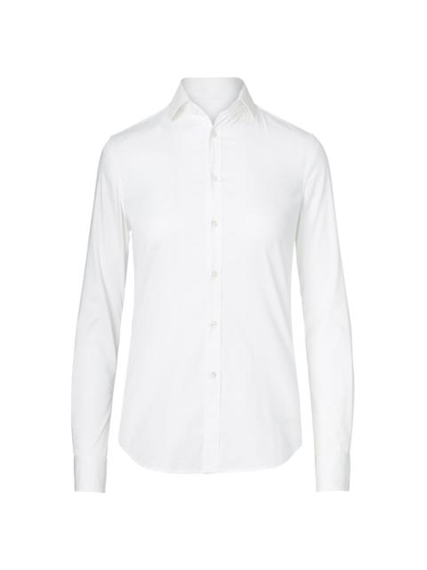 Ralph Lauren Women's Iconic Style Charmain Stretch Sateen Shirt - White
