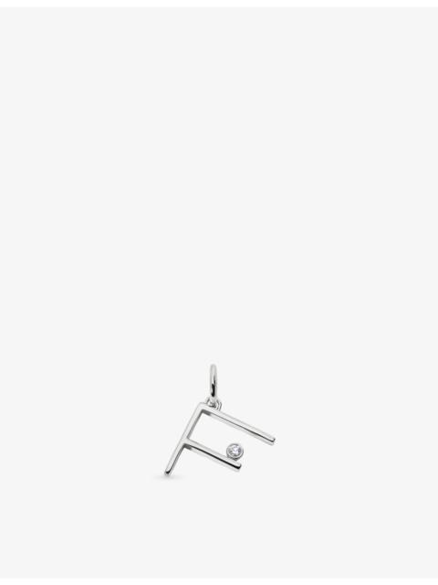MONICA VINADER Initial F Solitaire Lab-Grown Diamond and Sterling Silver Pendant Charm