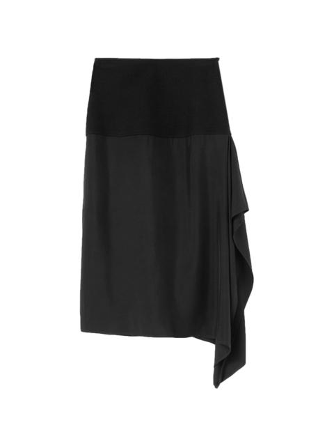 Jil Sander wool draped midi skirt